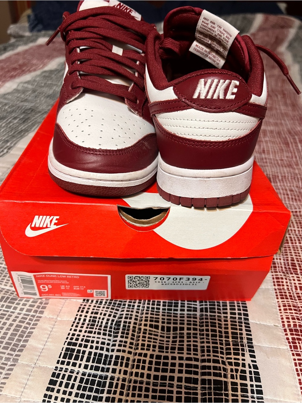 Nike Dunk Low in Red and White